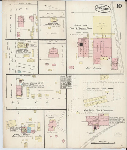 Sanborn Fire Insurance Map from Atchison, Atchison County, Kansas (1883), Sheet #0010 - Complete Map Set gallery image, historic Sanborn map, vintage wall art, Kansas Kansas