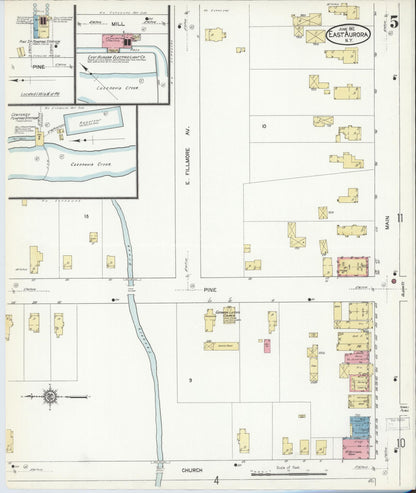 Sanborn Fire Insurance Map from East Aurora, Erie County, New York (1912), Sheet #0005 - Complete Map Set gallery image, historic Sanborn map, vintage wall art, New York New York
