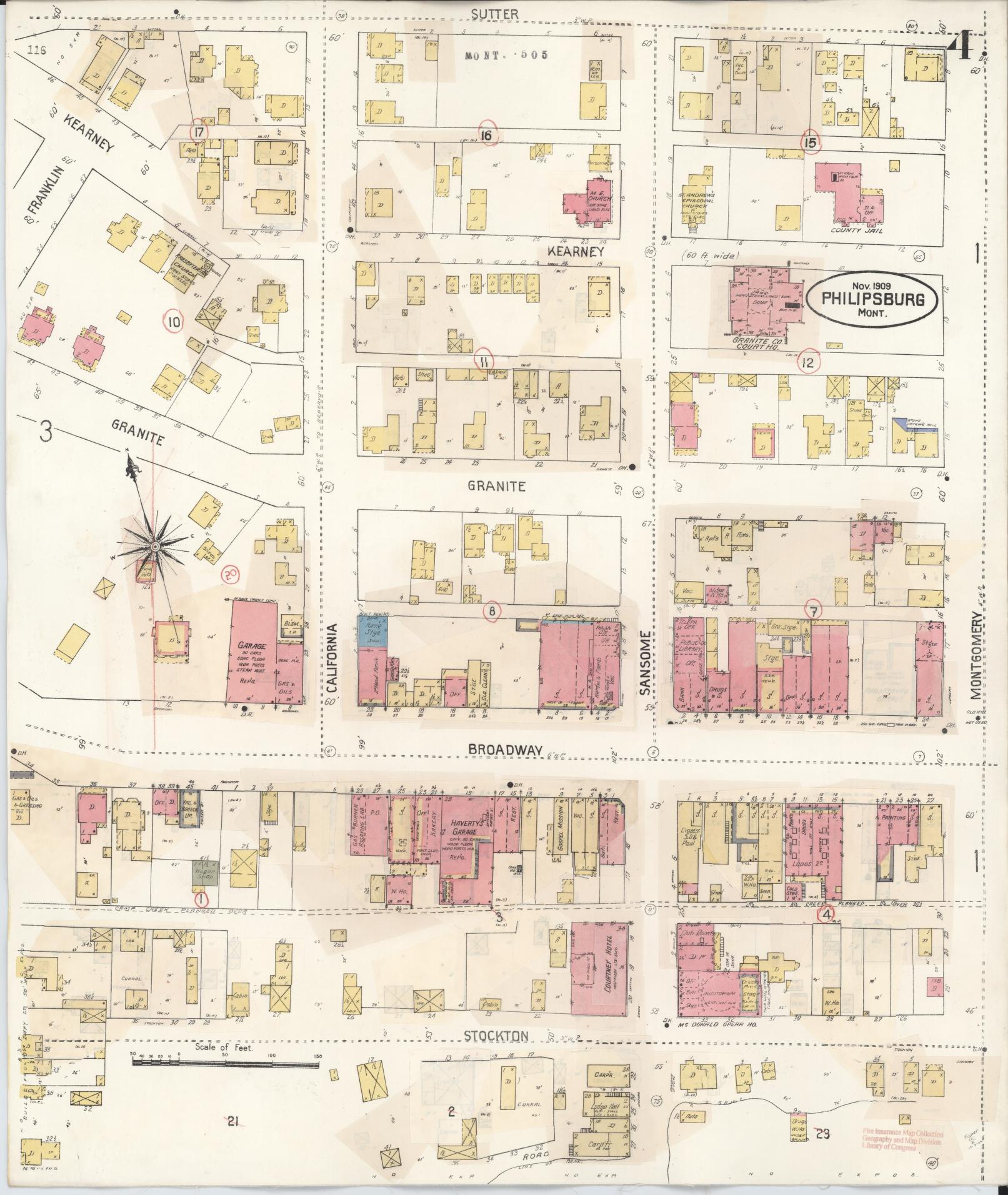 Sanborn Fire Insurance Map from Philipsburg, Granite County, Montana (1932), Sheet #0004 - Complete Map Set gallery image, historic Sanborn map, vintage wall art, Montana Montana