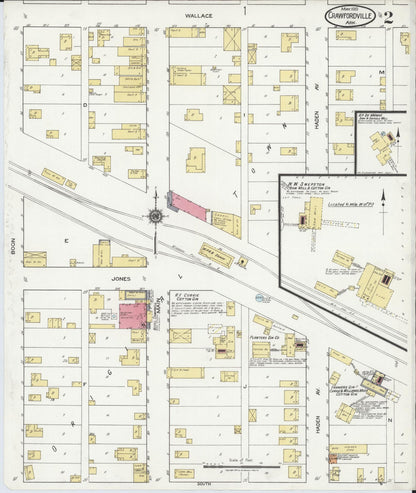 Sanborn Fire Insurance Map from Crawfordsville, Crittenden County, Arkansas (1919), Sheet #0002 - Complete Map Set gallery image, historic Sanborn map, vintage wall art, Arkansas Arkansas