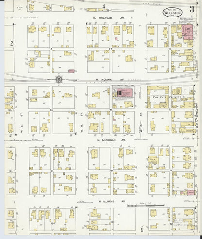 Sanborn Fire Insurance Map from Wellston, Jackson County, Ohio (1911), Sheet #0003 - Historic Sanborn Fire Insurance Map Print, vintage old map wall art, antique decor, genealogy gift, Ohio Ohio map