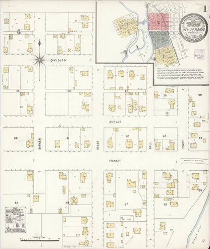 Sanborn Fire Insurance Map from Mount Vernon, Skagit County, Washington (1906), Sheet #0001 - Complete Map Set gallery image, historic Sanborn map, vintage wall art, Washington Washington