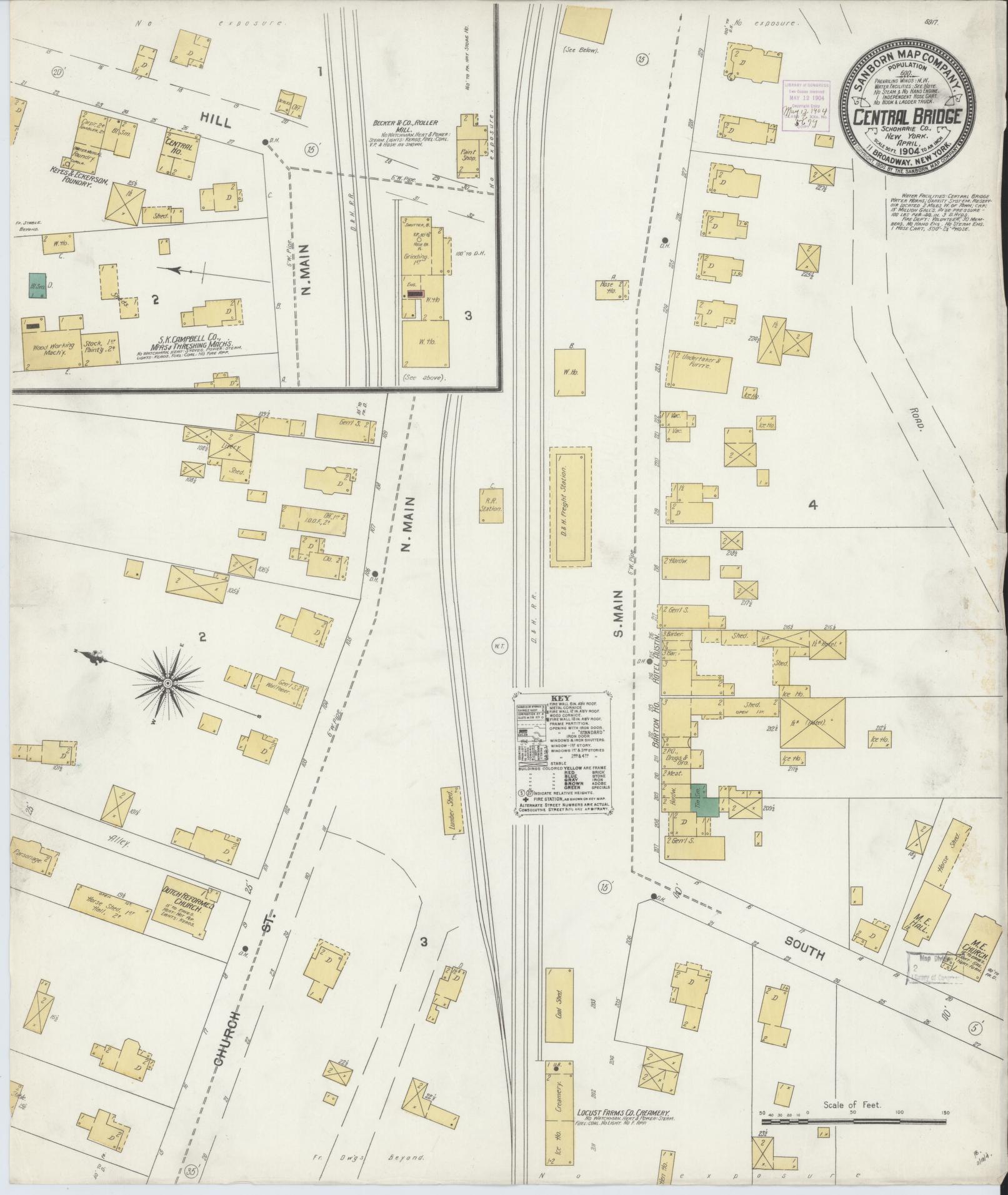 Sanborn Fire Insurance Map from Central Bridge, Schoharie County, New York. (1904) – Historic Sanborn Fire Insurance Map Print