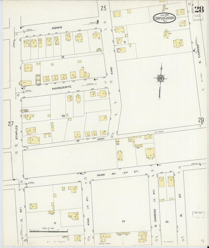 Sanborn Fire Insurance Map from Corpus Christi, Nueces County, Texas (1914), Sheet #0028 - Complete Map Set gallery image, historic Sanborn map, vintage wall art, Texas Texas