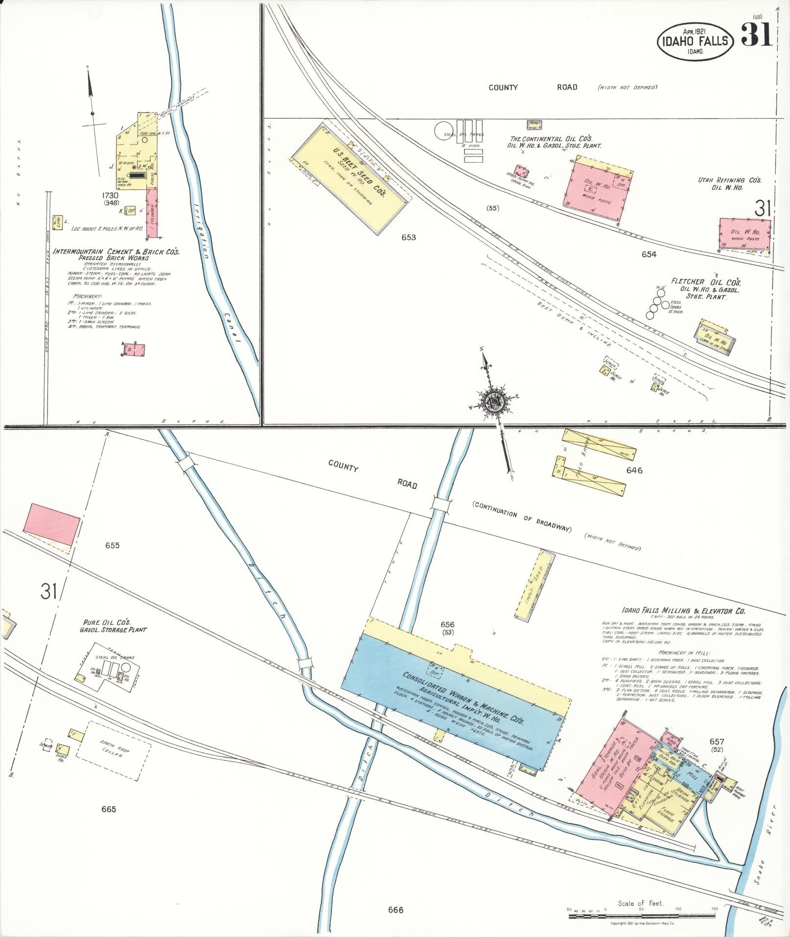 Sanborn Fire Insurance Map from Idaho Falls, Bonneville County, Idaho (1921), Sheet #0031 - Historic Sanborn Fire Insurance Map Print, vintage old map wall art, antique decor, genealogy gift, Idaho Idaho map