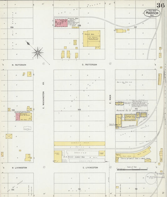Sanborn Fire Insurance Map from Madison, Dane County, Wisconsin (1902), Sheet #0036 - Historic Sanborn Fire Insurance Map Print, vintage old map wall art, antique decor, genealogy gift, Wisconsin Wisconsin map