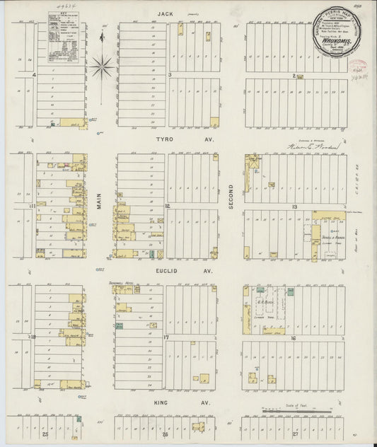 Sanborn Fire Insurance Map from Waukomis, Garfield County, Oklahoma (1895), Sheet #0001 - Historic Sanborn Fire Insurance Map Print, vintage old map wall art, antique decor, genealogy gift, Oklahoma Oklahoma map