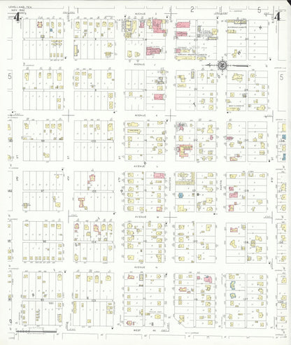 Sanborn Fire Insurance Map from Levelland, Hockley County, Texas (1942), Sheet #0004 - Complete Map Set gallery image, historic Sanborn map, vintage wall art, Texas Texas
