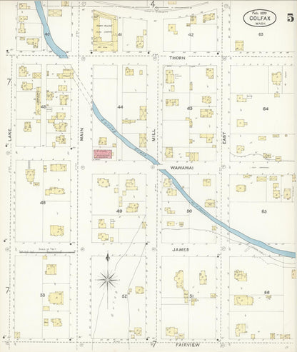 Sanborn Fire Insurance Map from Colfax, Whitman County, Washington (1899), Sheet #0005 - Complete Map Set gallery image, historic Sanborn map, vintage wall art, Washington Washington