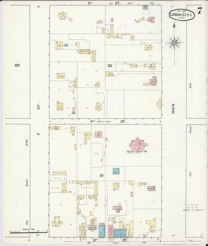 Sanborn Fire Insurance Map from Logan, Cache County, Utah (1890), Sheet #0007 - Complete Map Set gallery image, historic Sanborn map, vintage wall art, Utah Utah