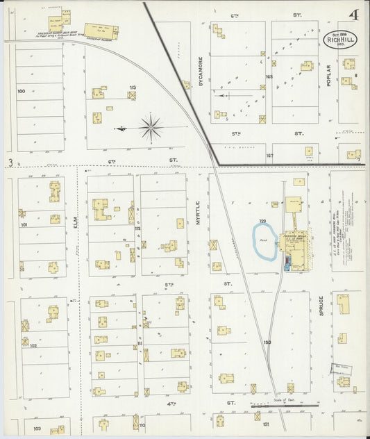 Sanborn Fire Insurance Map from Rich Hill, Bates County, Missouri (1906), Sheet #0004 - Historic Sanborn Fire Insurance Map Print, vintage old map wall art, antique decor, genealogy gift, Missouri Missouri map