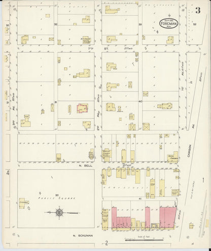 Sanborn Fire Insurance Map from Foreman, Little River County, Arkansas (1913), Sheet #0003 - Complete Map Set gallery image, historic Sanborn map, vintage wall art, Arkansas Arkansas