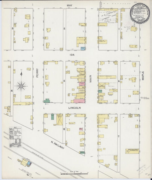 Sanborn Fire Insurance Map from Odell, Gage County, Nebraska (1892), Sheet #0001 - Historic Sanborn Fire Insurance Map Print, vintage old map wall art, antique decor, genealogy gift, Nebraska Nebraska map