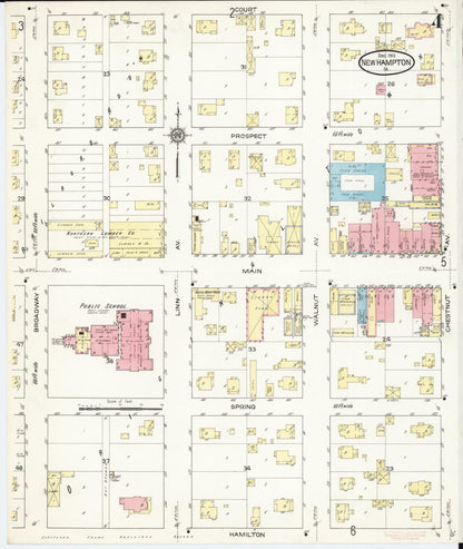 Sanborn Fire Insurance Map from New Hampton, Chickasaw County, Iowa (1913), Sheet #0004 - Historic Sanborn Fire Insurance Map Print
