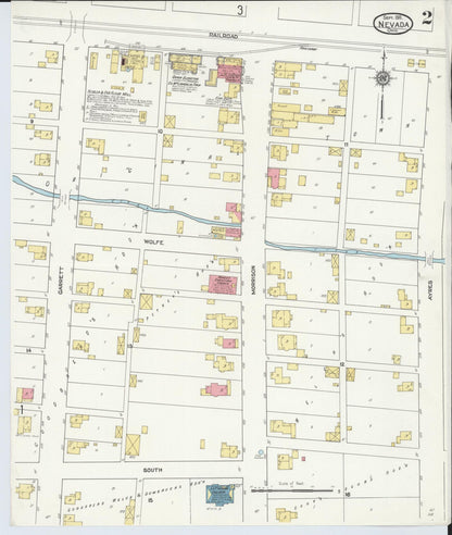 Sanborn Fire Insurance Map from Nevada, Wyandot County, Ohio (1911), Sheet #0002 - Historic Sanborn Fire Insurance Map Print, vintage old map wall art, antique decor, genealogy gift, Ohio Ohio map