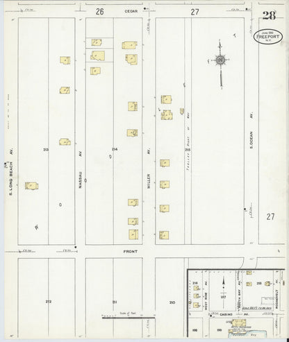 Sanborn Fire Insurance Map from Freeport, Nassau County, New York (1910), Sheet #0028 - Complete Map Set gallery image, historic Sanborn map, vintage wall art, New York New York