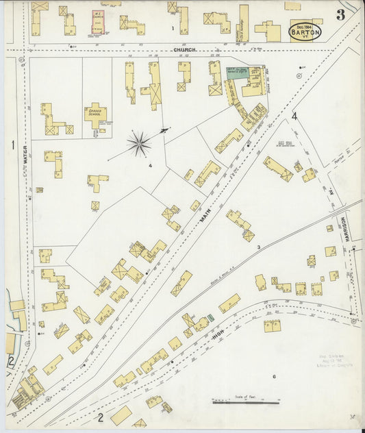 Sanborn Fire Insurance Map from Barton, Orleans County, Vermont (1904), Sheet #0003 - Historic Sanborn Fire Insurance Map Print, vintage old map wall art, antique decor, genealogy gift, Vermont Vermont map