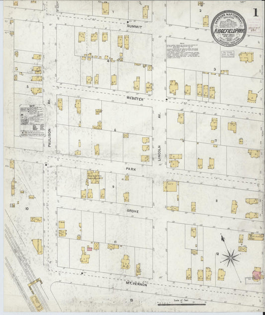 Sanborn Fire Insurance Map from Ridgefield Park, Bergen County, New Jersey. (1904) – Historic Sanborn Fire Insurance Map Print