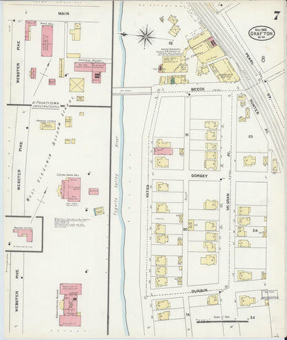 Sanborn Fire Insurance Map from Grafton, Taylor County, West Virginia (1906), Sheet #0007 - Complete Map Set gallery image, historic Sanborn map, vintage wall art, West Virginia West Virginia
