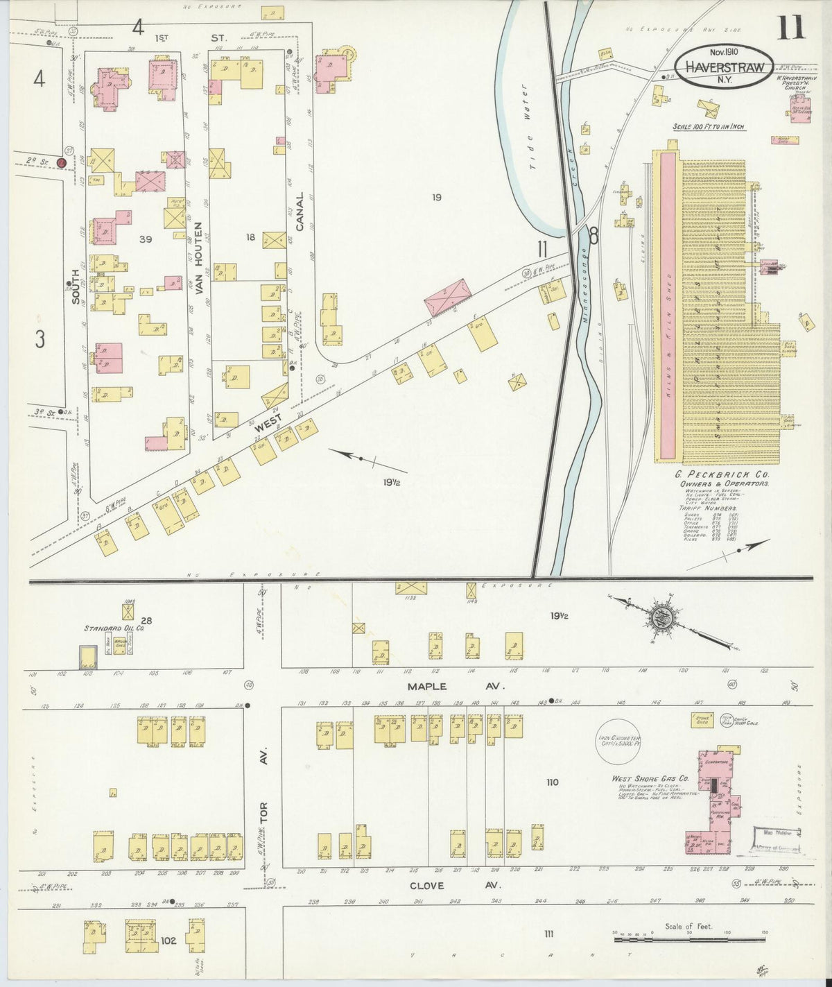 Sanborn Fire Insurance Map from Haverstraw, Rockland County, New York (1910), Sheet #0011 - Complete Map Set gallery image, historic Sanborn map, vintage wall art, New York New York