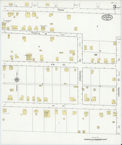 Sanborn Fire Insurance Map from Ferris, Ellis County, Texas (1921), Sheet #0003 - Complete Map Set gallery image, historic Sanborn map, vintage wall art, Texas Texas