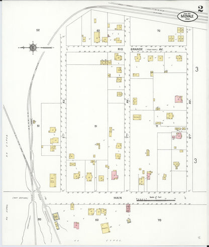Sanborn Fire Insurance Map from Midvale, Salt Lake County, Utah (1911), Sheet #0002 - Complete Map Set gallery image, historic Sanborn map, vintage wall art, Utah Utah