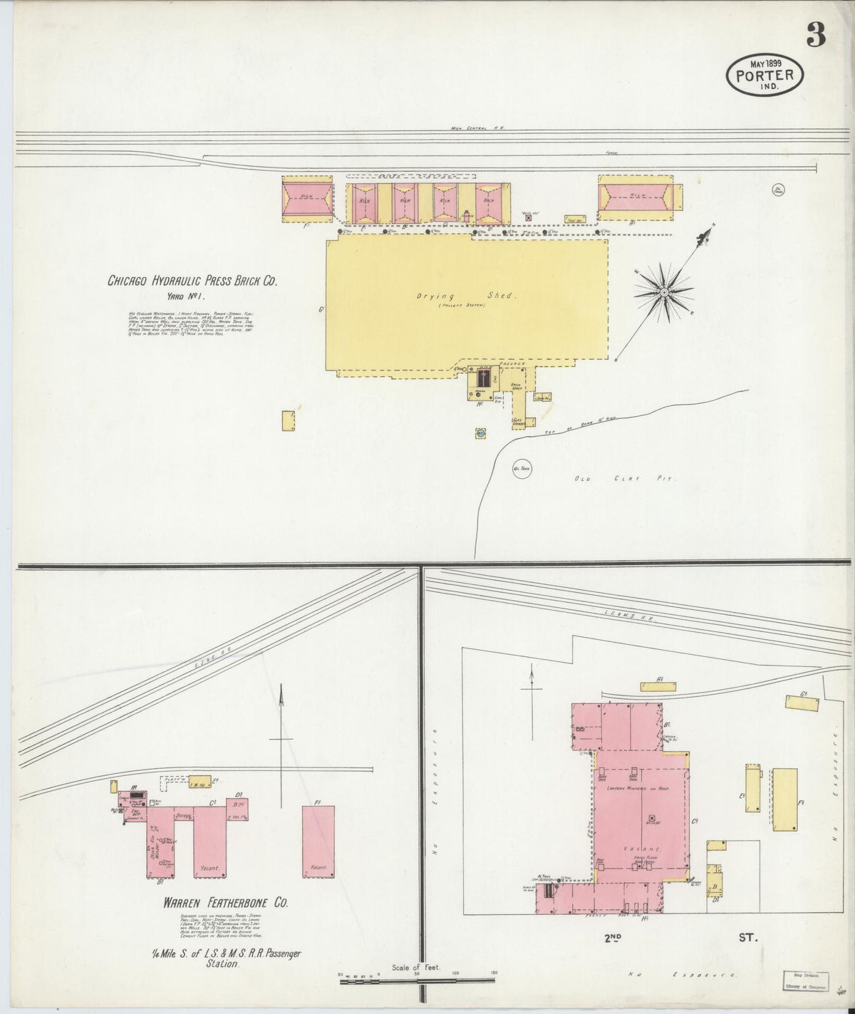 Sanborn Fire Insurance Map from Porter, Porter County, Indiana (1899), Sheet #0003 - Historic Sanborn Fire Insurance Map Print, vintage old map wall art, antique decor, genealogy gift, Indiana Indiana map