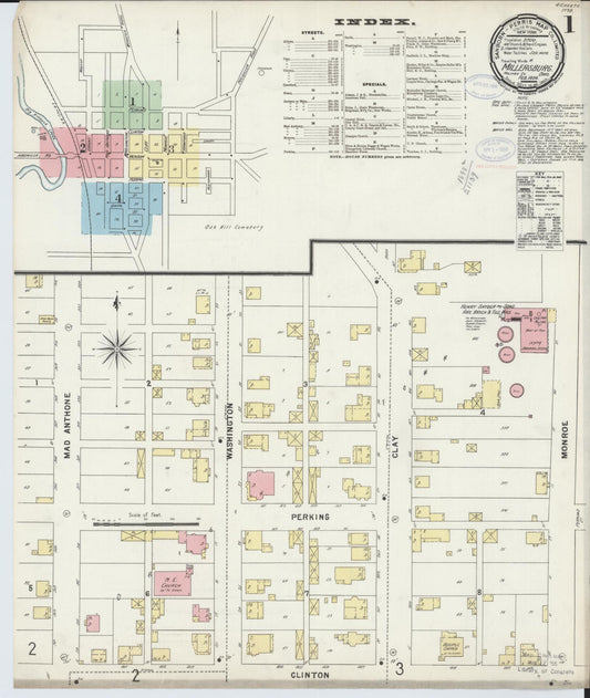 Sanborn Fire Insurance Map from Millersburg, Holmes County, Ohio (1898), Sheet #0001 - Complete Map Set gallery image, historic Sanborn map, vintage wall art, Ohio Ohio
