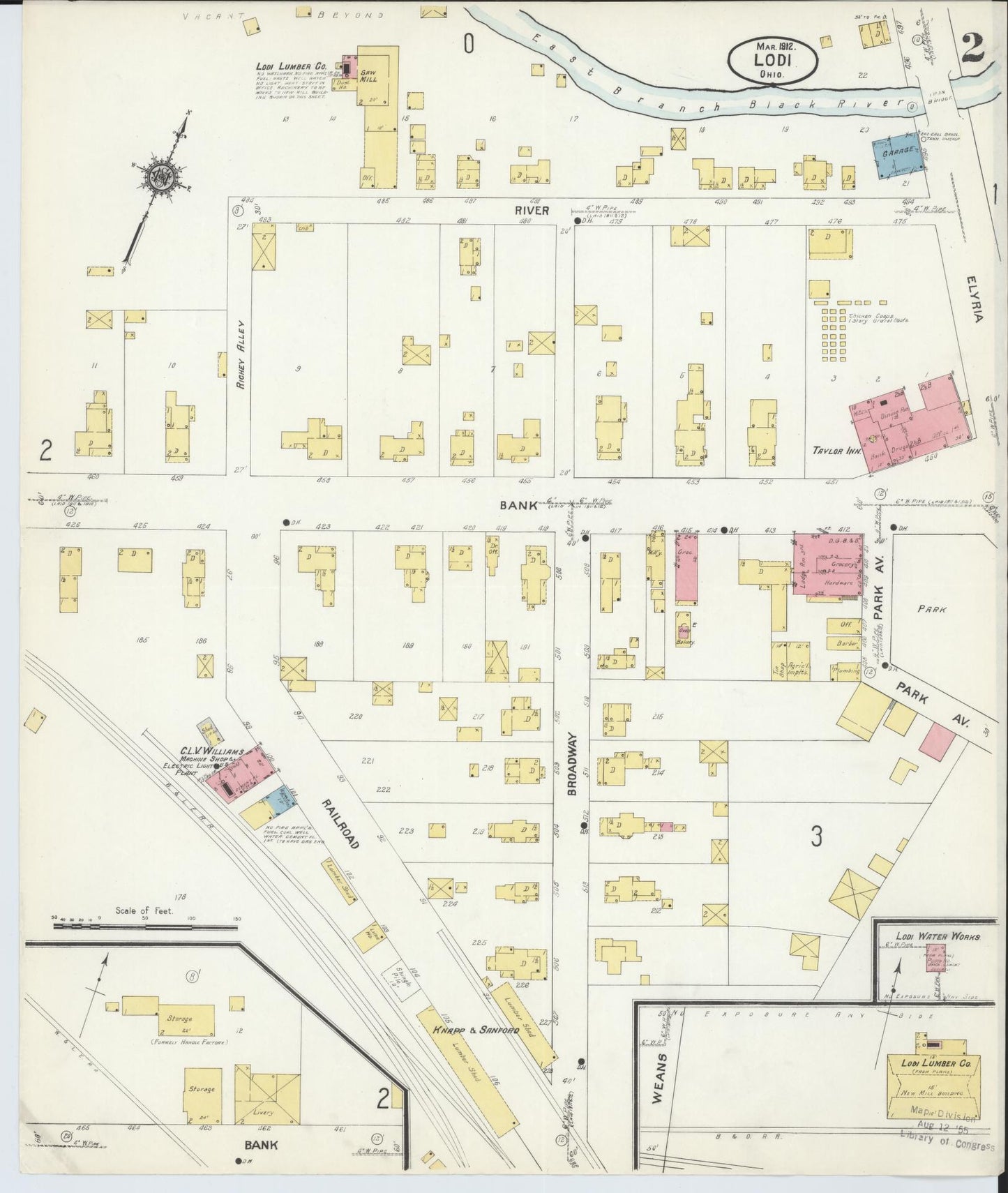 Sanborn Fire Insurance Map from Lodi, Medina County, Ohio (1912), Sheet #0002 - Complete Map Set gallery image, historic Sanborn map, vintage wall art, Ohio Ohio