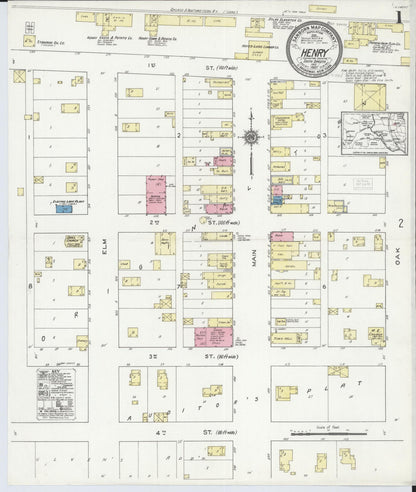 Sanborn Fire Insurance Map from Henry, Codington County, South Dakota (1921), Sheet #0001 - Complete Map Set gallery image, historic Sanborn map, vintage wall art, South Dakota South Dakota