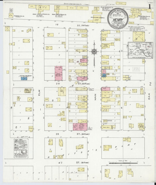 Sanborn Fire Insurance Map from Henry, Codington County, South Dakota (1921), Sheet #0001 - Complete Map Set gallery image, historic Sanborn map, vintage wall art, South Dakota South Dakota
