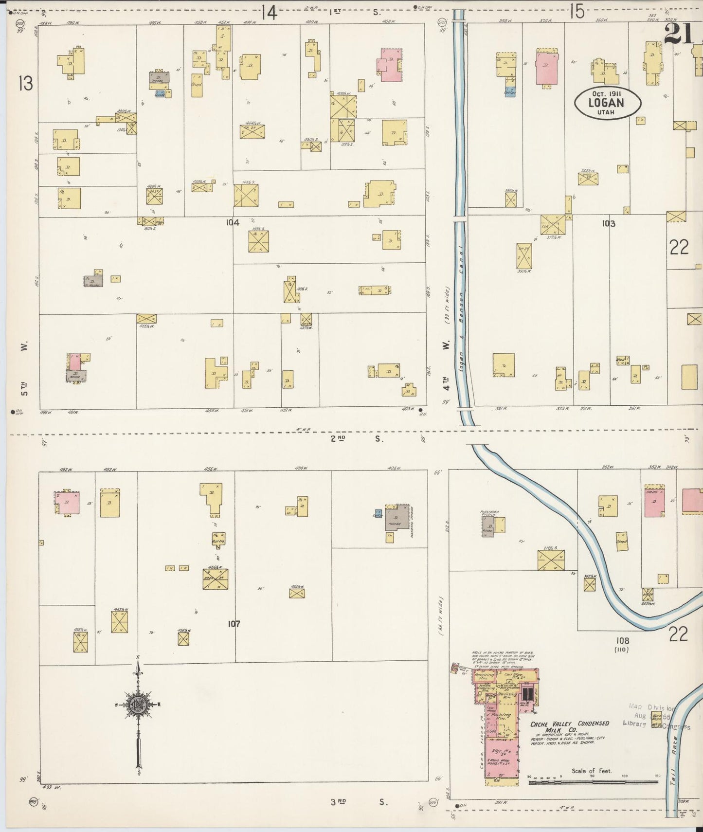 Sanborn Fire Insurance Map from Logan, Cache County, Utah (1911), Sheet #0021 - Complete Map Set gallery image, historic Sanborn map, vintage wall art, Utah Utah