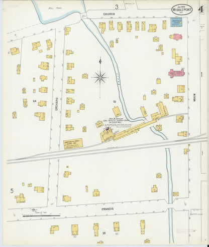 Sanborn Fire Insurance Map from Middleport, Niagara County, New York (1900), Sheet #0004 - Complete Map Set gallery image, historic Sanborn map, vintage wall art, New York New York