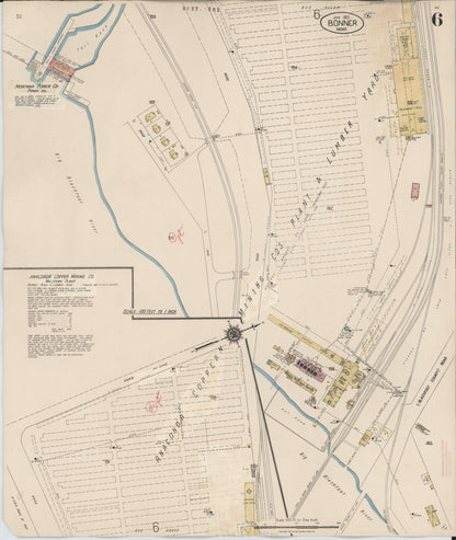 Sanborn Fire Insurance Map from Bonner, Missoula County, Montana (1932), Sheet #0006 - Complete Map Set gallery image, historic Sanborn map, vintage wall art, Montana Montana