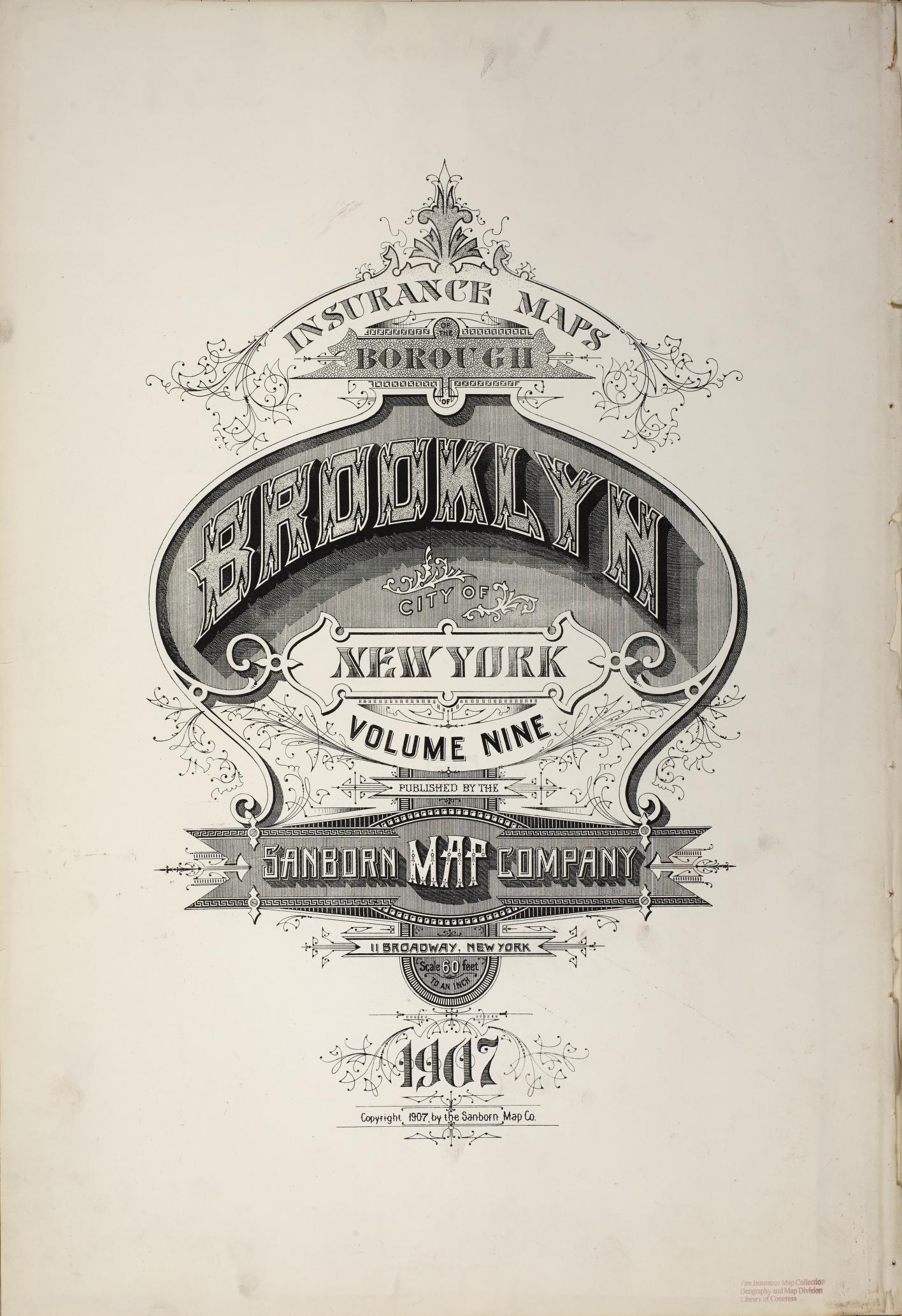 Sanborn Fire Insurance Map from Brooklyn, Kings County, New York. (1907) – Historic Sanborn Fire Insurance Map Print
