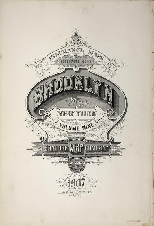 Sanborn Fire Insurance Map from Brooklyn, Kings County, New York. (1907) – Historic Sanborn Fire Insurance Map Print