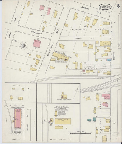 Sanborn Fire Insurance Map from Turner, Du Page County, Illinois (1893), Sheet #0002 - Historic Sanborn Fire Insurance Map Print, vintage old map wall art, antique decor, genealogy gift, Illinois Illinois map