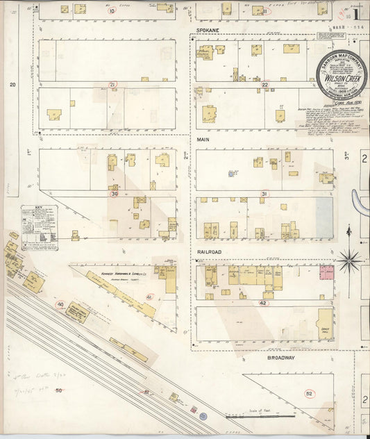 Sanborn Fire Insurance Map from Wilson Creek, Grant County, Washington (1930), Sheet #0001 - Historic Sanborn Fire Insurance Map Print, vintage old map wall art, antique decor, genealogy gift, Washington Washington map