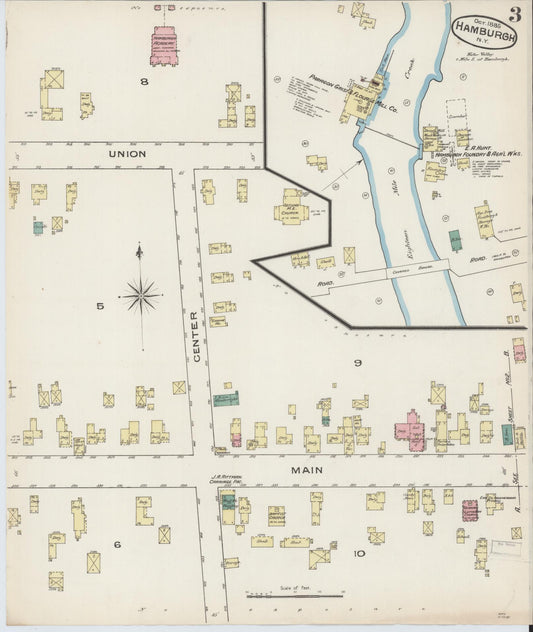 Sanborn Fire Insurance Map from Hamburg, Erie County, New York (1885), Sheet #0003 - Historic Sanborn Fire Insurance Map Print, vintage old map wall art, antique decor, genealogy gift, New York New York map