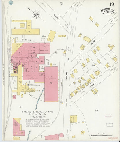 Sanborn Fire Insurance Map from Port Chester, Westchester County, New York (1908), Sheet #0019 - Complete Map Set gallery image, historic Sanborn map, vintage wall art, New York New York