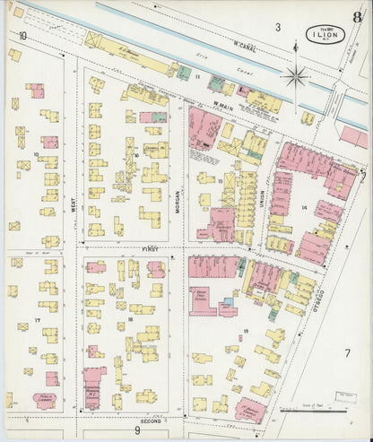 Sanborn Fire Insurance Map from Ilion, Herkimer County, New York (1897), Sheet #0008 - Complete Map Set gallery image, historic Sanborn map, vintage wall art, New York New York