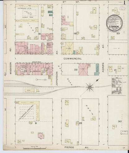 Sanborn Fire Insurance Map from Lebanon, Laclede County, Missouri (1886), Sheet #0001 - Complete Map Set gallery image, historic Sanborn map, vintage wall art, Missouri Missouri