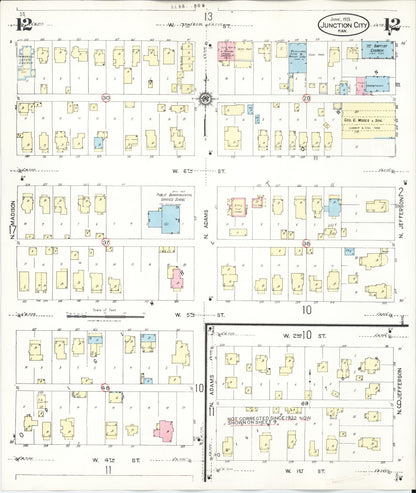 Sanborn Fire Insurance Map from Junction City, Geary County, Kansas (1947), Sheet #0012 - Complete Map Set gallery image, historic Sanborn map, vintage wall art, Kansas Kansas