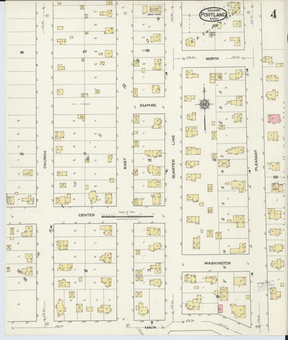 Sanborn Fire Insurance Map from Portland, Ionia County, Michigan (1918), Sheet #0004 - Complete Map Set gallery image, historic Sanborn map, vintage wall art, Michigan Michigan