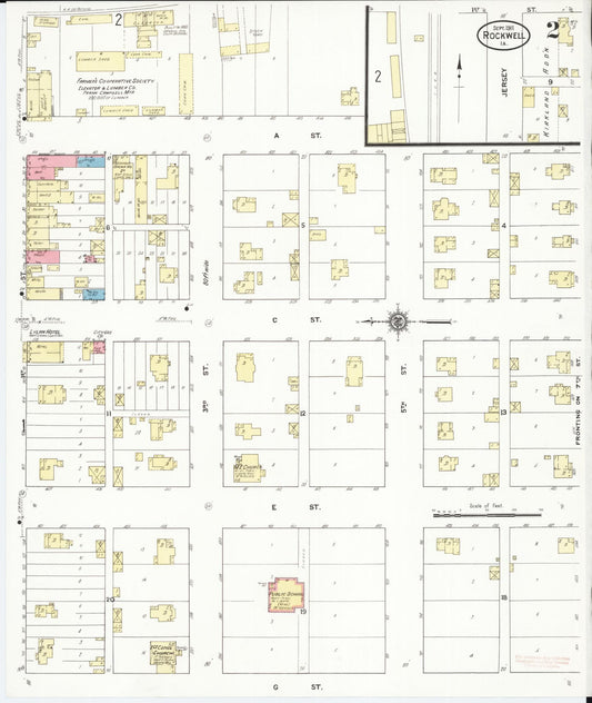 Sanborn Fire Insurance Map from Rockwell, Cerro Gordo County, Iowa (1911), Sheet #0002 - Historic Sanborn Fire Insurance Map Print, vintage old map wall art