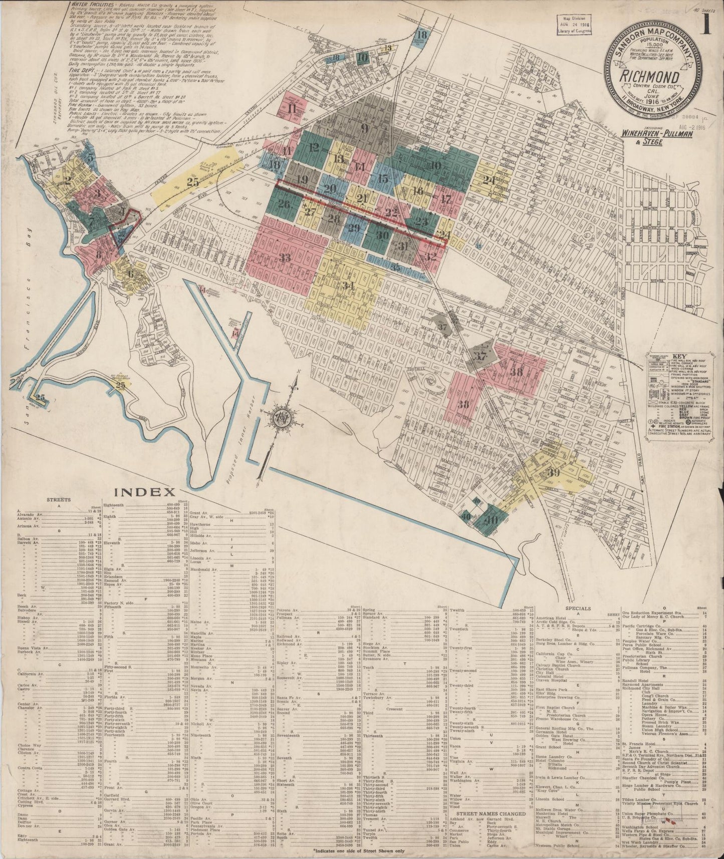 Sanborn Fire Insurance Map from Richmond, Contra Costa County, California. (1916) – Historic Sanborn Fire Insurance Map Print