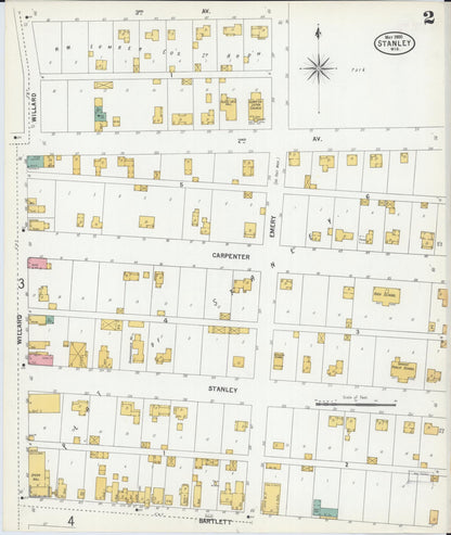 Sanborn Fire Insurance Map from Stanley, Chippewa County, Wisconsin (1900), Sheet #0002 - Complete Map Set gallery image, historic Sanborn map, vintage wall art, Wisconsin Wisconsin