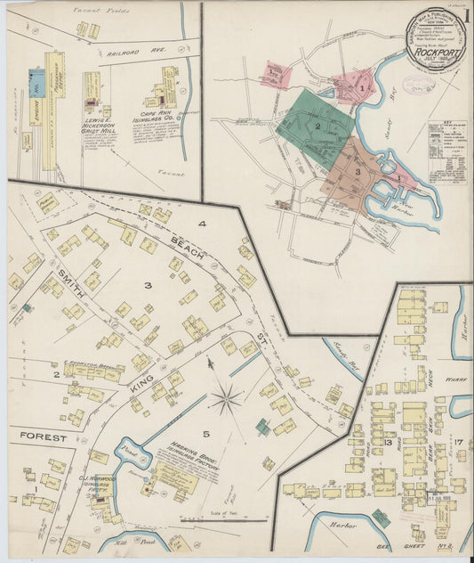 Sanborn Fire Insurance Map from Rockport, Essex County, Massachusetts (1885), Sheet #0001 - Complete Map Set gallery image, historic Sanborn map, vintage wall art, Massachusetts Massachusetts