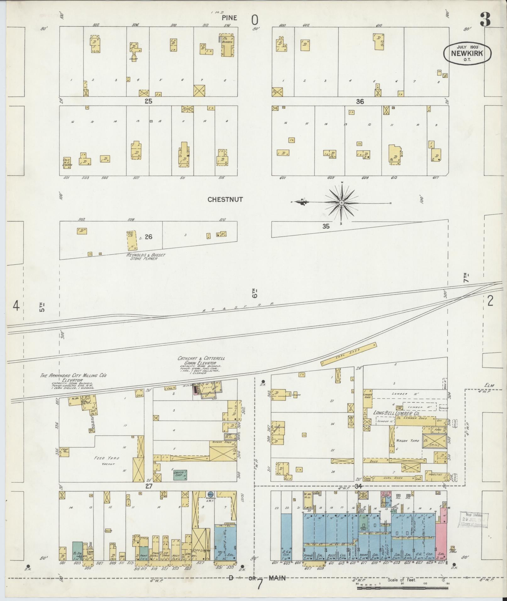 Sanborn Fire Insurance Map from Newkirk, Kay County, Oklahoma (1903), Sheet #0003 - Complete Map Set gallery image, historic Sanborn map, vintage wall art, Oklahoma Oklahoma