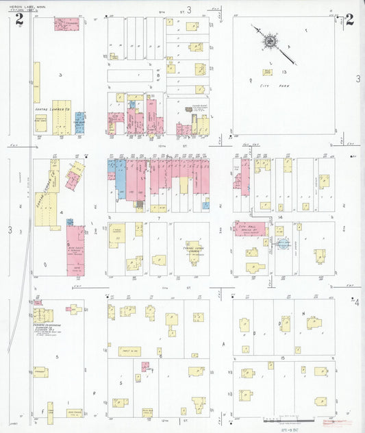 Sanborn Fire Insurance Map from Heron Lake, Jackson County, Minnesota (1947), Sheet #0002 - Historic Sanborn Fire Insurance Map Print, vintage old map wall art, antique decor, genealogy gift, Minnesota Minnesota map